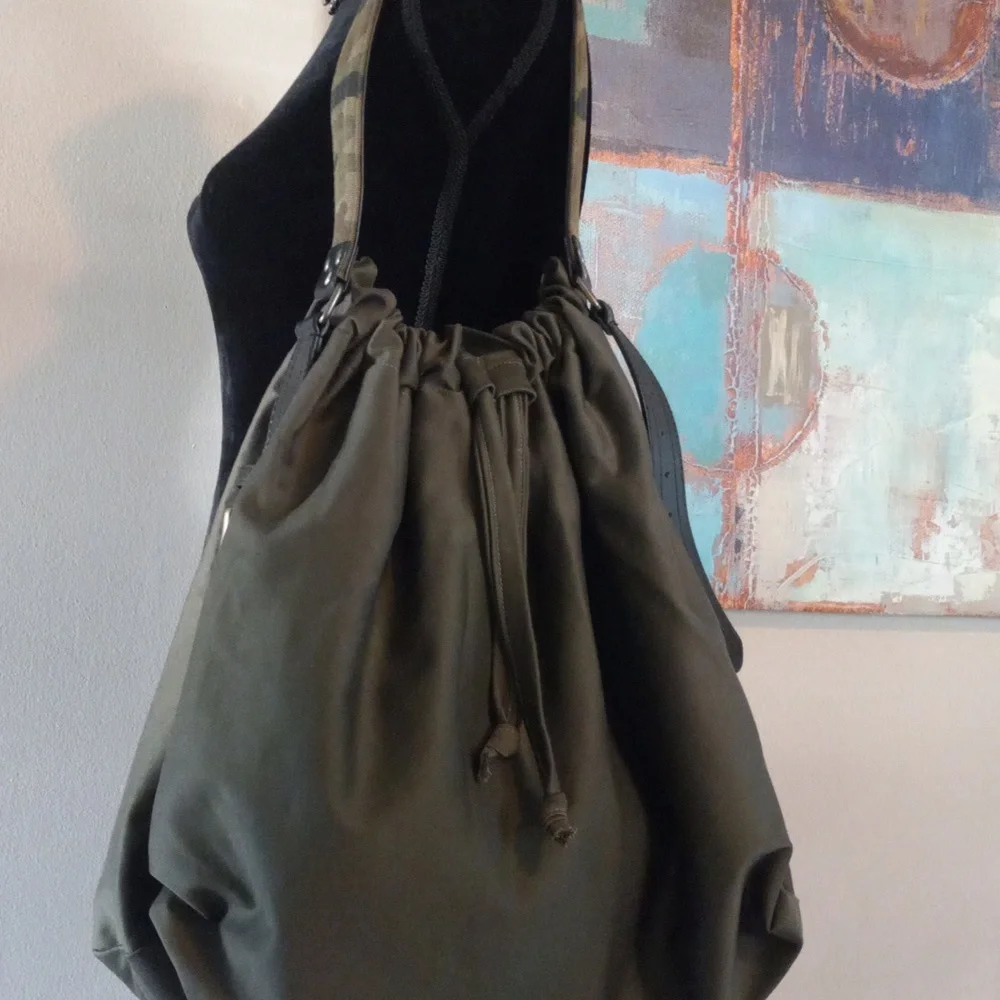 Stylish Green Women's Hobo Bag Camo Strap Detail Handcrafted By J.Monique - Picture 9 of 17